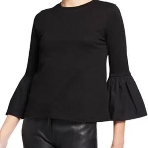English Factory Black Flared Sleeve Top